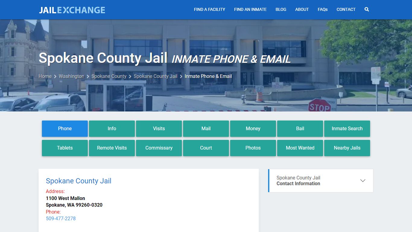 Inmate Phone - Spokane County Jail, WA - Jail Exchange